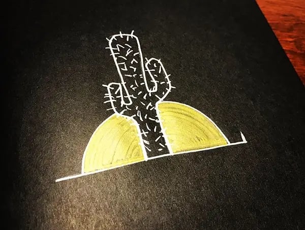 Image of art on black paper